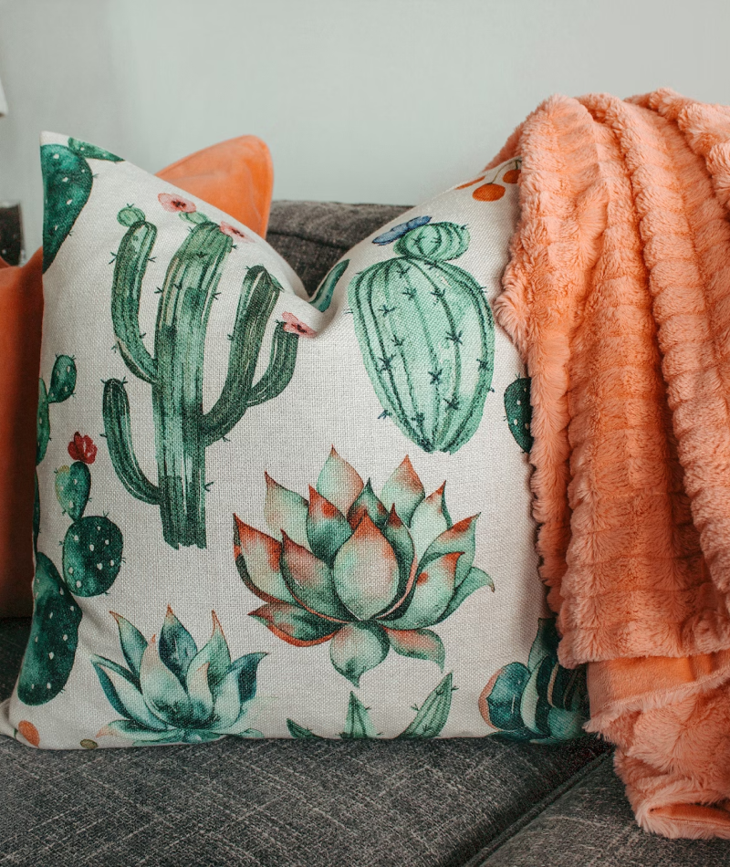 Assorted Succulent Cotton Cushion Covers