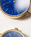 Golden Watch with Blue Stone Face
