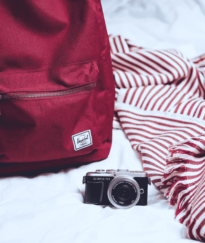 Maroon Canvas Backpack