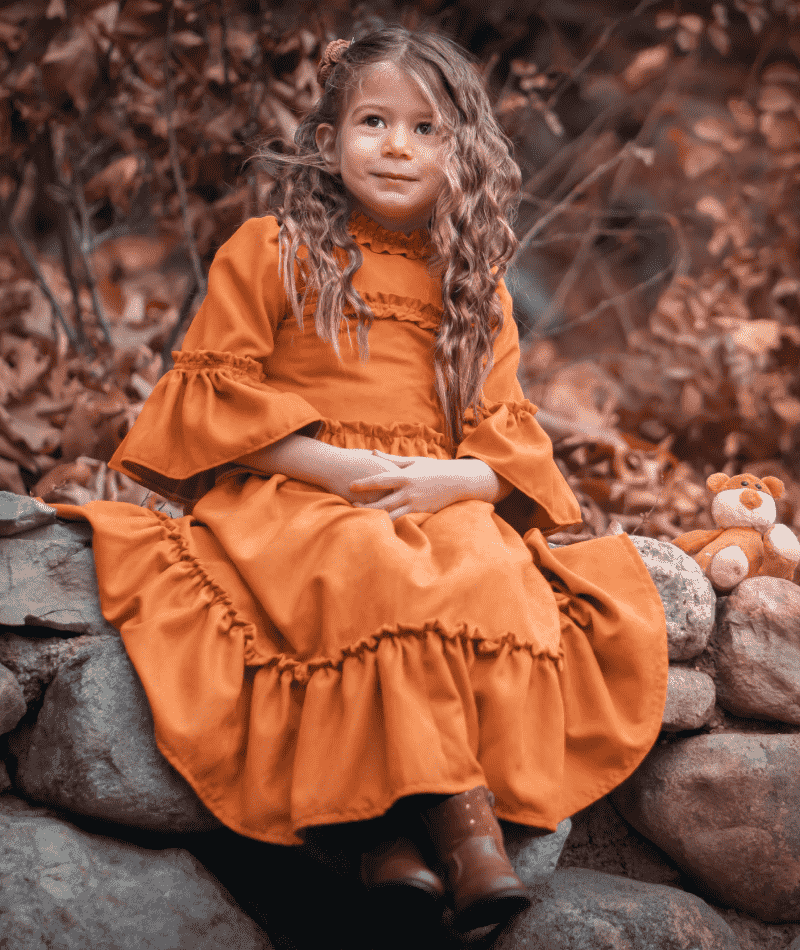 Sunshine Glow Kids' Orange Dress