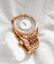 Golden Watch with Diamond-Studded Face
