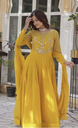 Yellow Party Wear Anarkali Gown Suit Set