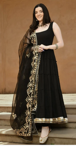 Georgettes Women's Full Flared Anarkali Set